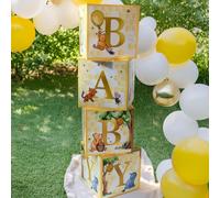 Kate Aspen A Little Honey Is On The Way Cajas de Winnie Baby con letras para baby shower Decoraciones clsicas de revelacin de gnero de oso Cen