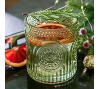 Kate Aspen Retro Arch Floral Grebaching Gafe Beathing Juego de cristalera con cuentas vintage de 6-10 oz perfecta para el jugo de cctel de agua