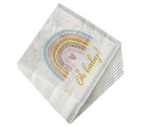Kate Aspen Servilletas de papel de 2 capas Boho Rainbow Baby (juego de 30), servilletas decorativas gruesas, perfectas para baby showers y cumpleaños