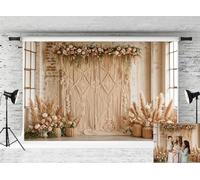 Kate Fondo 3x2m/10x6.5ft Estilo Bohemio Boho Vintage Flor Pampas Hierba Decoración Accesorios Boda Photocall Niños Cumpleaños Sesión de Fotos