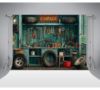 Kate Fondo de fotografía 7x5ft/2.2x1.5m Fondos de Taller Reparación Mecánico Fiesta Taller de reparación de automóviles Garaje Maquinaria Cuarto de Herramientas Herramientas fotografía de Tipo Duro