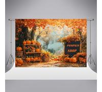 Kate - Fondo fotográfico de otoño (2,2 x 1,5 m) Tienda de Calabazas Hojas de Arce Exteriores para Estudio fotográfico Accesorios de otoño.