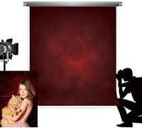 Kate Fotografía Telón de Fondo 3x3m Rojo Negro Degradado Resumen Fondos Oscuros Fondo de Estudio Plegable Vintage Textura de Terciopelo Lavable Tapiz Decorativo