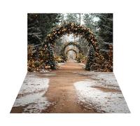 Kate Glitter Christmas Arch Fotografía Telón de Fondo Conjunto de habitación Bosque al Aire Libre Camino de Nieve Decoración navideña Fondo de Escena de Nieve Estudio fotográfico(7ftx5ft&7ftx5ft)