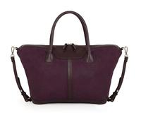 Kate Lee Sac À Main Cuir Perforé Aubergine, Bolso de Mano Julya de Cuero Perforado Berenjena para Mujer, Morado, L