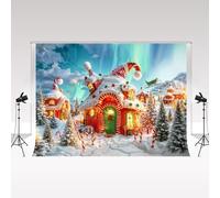 Kate Navidad Cuento de Hadas Mundo Casa de Dulces Fotografía Telones de Fondo 3x3m/10x10ft Fantasía Dibujos Animados Bosque Navidad Nieve Accesorios Decorativos Niños Adultos Retrato Fondo Estudio