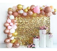 Kate Oro Lentejuelas Decoración Fiesta de cumpleaños Boda Fondo Oro Lujo Cena Lugar Fondo Brillo Fondo de Pared Grabación de Video Navidad Decoración del hogar 30cm*30cm*12piezas