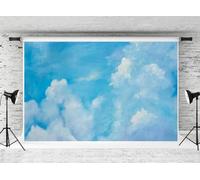 Kate Photo Studio Telón de Fondo Accesorios para Retratos 10x10ft/3 * 3m Cielo Azul y Nubes Blancas Decoraciones para Fiestas de cumpleaños para niños Baby Shower Fotografía Fondo Banner para