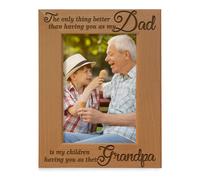KATE POSH - Lo ?nico mejor que tenerte como pap? es que mis hijos te tengan como abuelo - Marco de fotos de madera natural grabado - Abuelo G