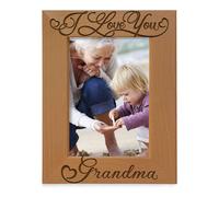 KATE POSH Te amo abuela D?a de los abuelos La mejor abuela del mundo Abuela y yo Marco de fotos de madera natural grabado de nieta y nieto (5x