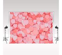 Kate Rosa Telón de Fondo Fotografía 3x3m/10x10ft Love Heart Decoración Photo Booth Valentín Decoración de Eventos en Interiores Cute Sweet Princess Girl Fiesta de cumpleaños Fotografía de Fondo