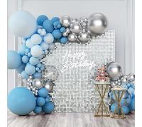 Kate Silver Square Sequins Decoración para Fiesta de cumpleaños Sueño Boda Photo Booth Telón de Fondo Lujoso Cena Lugar Backdround Shimmer Wall Telón de Fondo para grabación de Video 30cm*30cm*24pcs