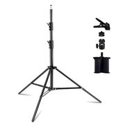 Kate Soporte de luz resistente para fotografía, trípode de video fotográfico de 8 pies de alto con abrazadera, bolsa de arena, bolsa de transporte y adaptadores de tornillo, carga máxima de 15 kg para