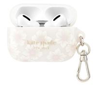 Kate Spade New York AirPods Pro - Funda Protectora con Llavero, Color Crema Hollyhock, Compatible con AirPods Pro de 2ª y 1ª generación