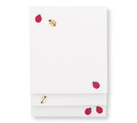 Kate Spade New York Bloc de notas apilado de varios tamaños, incluye 3 bonitos blocs de notas con 75 hojas cada uno, coloridos blocs de papel para notas de escritorio (lunares de mariquita)