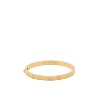 kate spade new york Brazalete con bisagras de metal de piedra, Talla única, acero inoxidable, ópalo sintético, circonita cúbica, No es una piedra preciosa