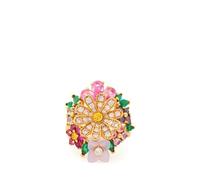 Kate Spade New York Bursting Blooms - Anillo de cóctel, 4 Reino Unido, metal chapado, circonita cúbica, circonita cúbica