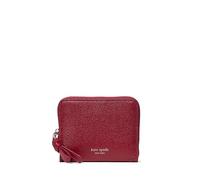 kate spade new york Cartera pequeña de piel granulada con cremallera alrededor para mujer, Red Jam, Talla única, Cartera pequeña de piel granulada con cremallera alrededor