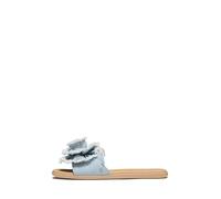 Kate Spade New York Flourish - Sandalia plana de tejido vaquero con diseño floral