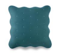 Kate Spade New York Funda de Almohada Decorativa con Borde Festoneado, 66 x 66 cm, Funda de Almohada Individual, 100% algodón, Lavable a máquina, Abeto Azul