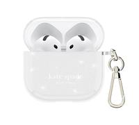Kate Spade New York, Funda Protectora para AirPods 4 con Llavero Compatible con AirPods Pro de 4ª generación, That Sparkle en Plateado