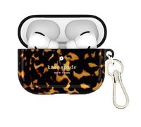 Kate Spade New York Funda Protectora para AirPods Pro 3 con Clip metálico de Lujo, Tortuga Transparente, Compatible con AirPods Pro de 3ª generación