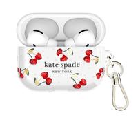 Kate Spade New York Funda Protectora para AirPods Pro 3 con Clip para Llavero, diseño de Lunares de Cereza, Compatible con AirPods de 3ª generación