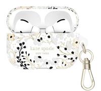 kate spade new york Funda Protectora para AirPods Pro con Llavero, diseño Floral Multicolor en Blanco y Negro, Compatible con AirPods Pro de 2ª y 1ª generación