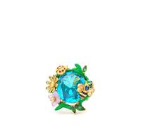 Kate Spade New York Garden Friends - Anillo de declaración, 4 Reino Unido, metal chapado, circonita cúbica, circonita cúbica