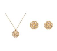 Kate Spade New York Heritage Bloom Collar y pendientes, transparente/dorado