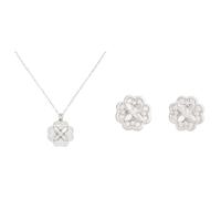 Kate Spade New York Heritage Bloom Collar y pendientes, transparente/plateado