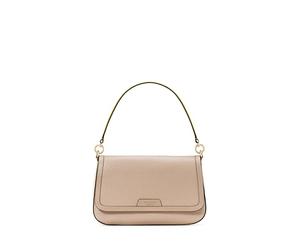Kate Spade New York Hudson - Bolso de hombro con solapa de cuero granulado con bloques de color, color gris pardo atemporal, multicolor, talla única, Timeless Taupe Multi, Talla única, Hudson - Bolso