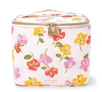 kate spade new york Lonchera aislada, pequeña bolsa de almuerzo para mujer, bolsa térmica a rayas con doble cierre de cremallera y asa de transporte, pensamientos de primavera