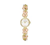 Kate Spade New York Monroe Jewelry - Reloj para Mujer con Pulsera de Acero Inoxidable, Dorado/Rosa Floral, 20mm