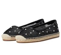 Kate Spade New York Pearl Fishnet Espadrille Ballet Flat, Mocasín Plano Mujer, Negro y Blanco, 36 EU