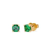 Kate Spade New York Pendientes de botón cuadrado Little Luxuries 6mm, Verde/Oro