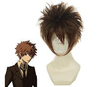 Katekyo Hitman Reborn Sawada Tsunayoshi Cosplay peluca corta marrón mezcla esponjosa resistente al calor fibra pelo peluca traje Perucas KUZZ011H