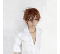 Katekyo Hitman Reborn Sawada Tsunayoshi - Peluca corta para cosplay + gorro de peluca como imagen