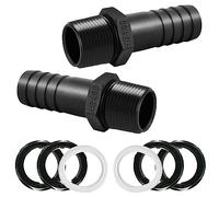 KATELUO Implementación del tanque 1 pulgada, Conexión Fass, PVC Regentonnenendlung, Conexión del tornillo del tanque con 2 sellos y 4 Pout para tanques de agua Regentonnne Cistern