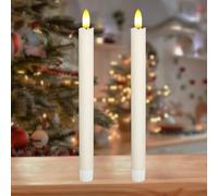 KATELUO Velas LED Efecto Llama, 2 Piezas Velas de Batería Parpadeante, Velas Parpadeante Sin Llama, Vela LED Intermitente para Navidad, Halloween, Acción de Gracias, Boda, Cumpleaños