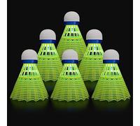 KATELUO Volantes de Bádminton, 6pcs Bádminton LED, Bádminton Nylon LED, Iluminación Pelotas Bádminton, Volante Pluma Badminton, para Actividades Deportivas al Aire Libre e Interiores