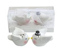 KateMelon Kissing Love Birds - Juego de salero y pimentero de cerámica para novia y novio, regalos de boda, decoración de mesa, paquete de 10 unidades