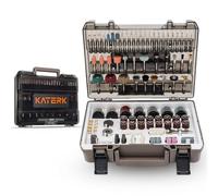 Katerk Kit de 420 Accesorios para Herramientas Rotativas Brocas Universales con VÁStago de 1/8" para Cortar, Lijar, Pulir, Tallar, Amolar, Afilar, Taladrar y Grabar