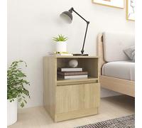 KATERYY Mesita de Noche Madera contrachapada Roble Sonoma 40x40x50 cm Salón Mesas