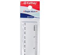 Kathay 86420300. Regla de Plástico, 40cm, Transparente, Perfectas para Uso Escolar
