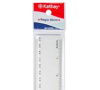 Kathay 86420400. Regla de Plástico, 50cm, Transparente, Perfectas para Uso Escolar