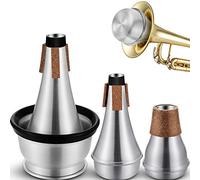 Kathfly Juego de 3 silenciadores de trompeta, trompeta pequeña de práctica, silenciador de silencio, silenciador de aluminio para principiantes, estudiantes, jazz, práctica clásica de actuación en