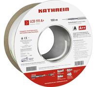 Kathrein LCD 111 Cable coaxial, 100 metros, 130 dB, 6,8 mm - Blanco | 75 Ohm marcado por metros, resistente a los rayos UV, clase de reacción al fuego Eca según EN 50575