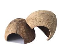 Kathson Escondite de coco natural para reptiles, lagarto, choza, cangrejo ermitaño, acuario, peces, cueva para pequeños reptiles, gecko, leopardo, geco, araña, caracol, escalador (2 piezas de