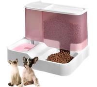 kathson Juego de dispensador automático de Comida y Agua para Gatos Todo en uno, alimentador por Gravedad para Gatos con tazón de Acero Inoxidable, comedero y Bebedero para Perros de Gran Capacidad p